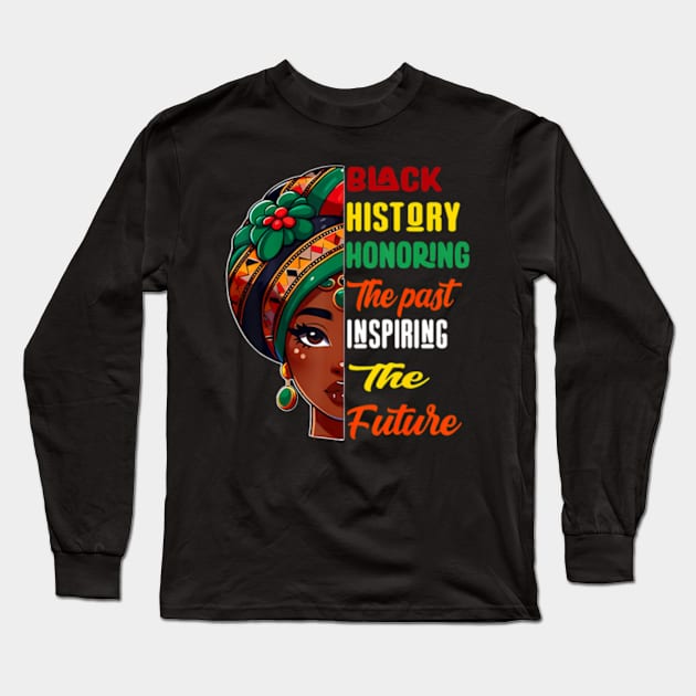 Black History Month Honoring Past Inspiring Future Women Kid Long Sleeve T-Shirt by Eduardo